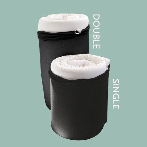 Memory Foam Travel Mattress Topper popular supplied with a cotton cover and handy storage bag. The mattress topper overlay is a popular choice to provide additional comfort while camping, in HGV trucks, camper vans or motorhomes and anywhere your bed could benefit from additional comfort.