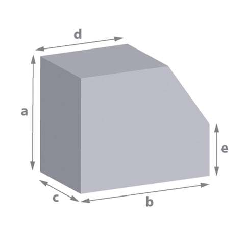 Clipped Bolster (irregular pentagon) foam cut to size, simply input your sizes (a,b,c,d,e). For seating, mattresses, pads and more. 