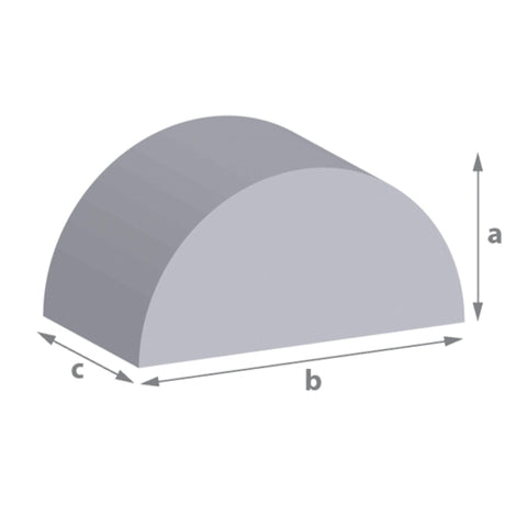 Semicircle or half circle (dome) foam cut to size for seating, padding, soundproofing, mattress, cushions and more.