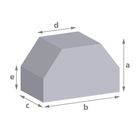 Clipped Window seat foam (boat or camper van mattresses / irregular hexagon) cut to size. Simply input sizes (a,b,c,d,e) for an instant quote.