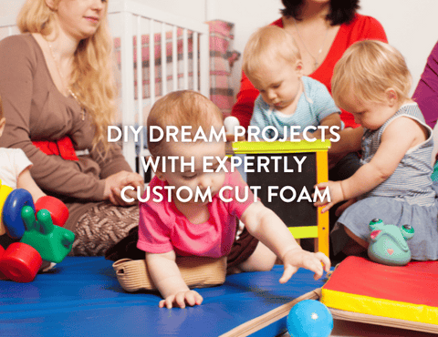 parents and children at a toddler play group with toddlers on the custom cut foam mats