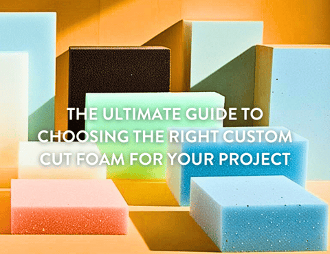 A selection of different types of foam on an orange background 