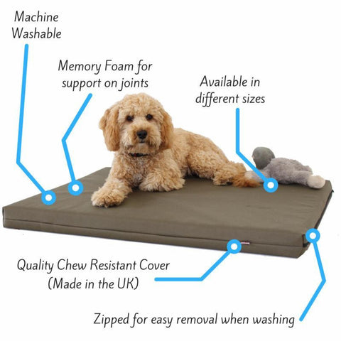Memory Foam Dog Bed With Cover olive green country khaki dark green
